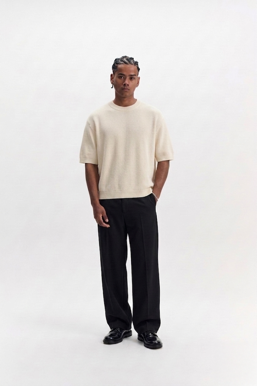 Basic Knit Tee - white
