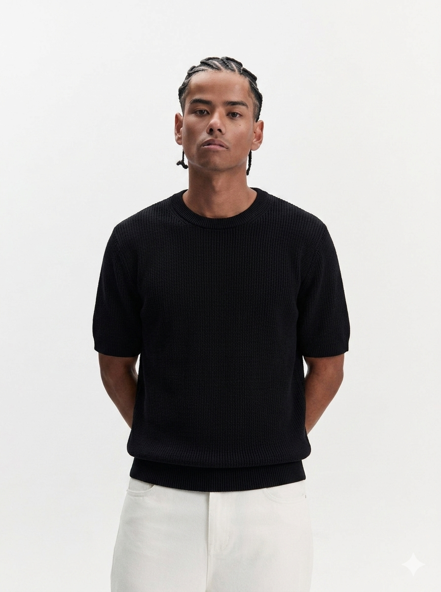 Basic Knit Tee - white