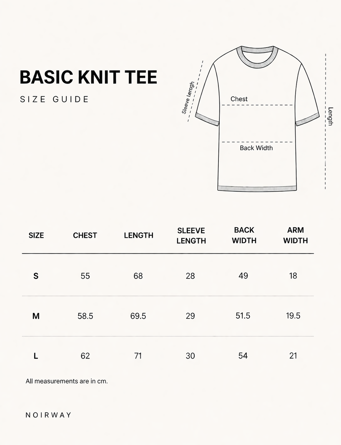 Basic Knit Tee - cream